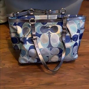 Multiple shades of blue Coach purse